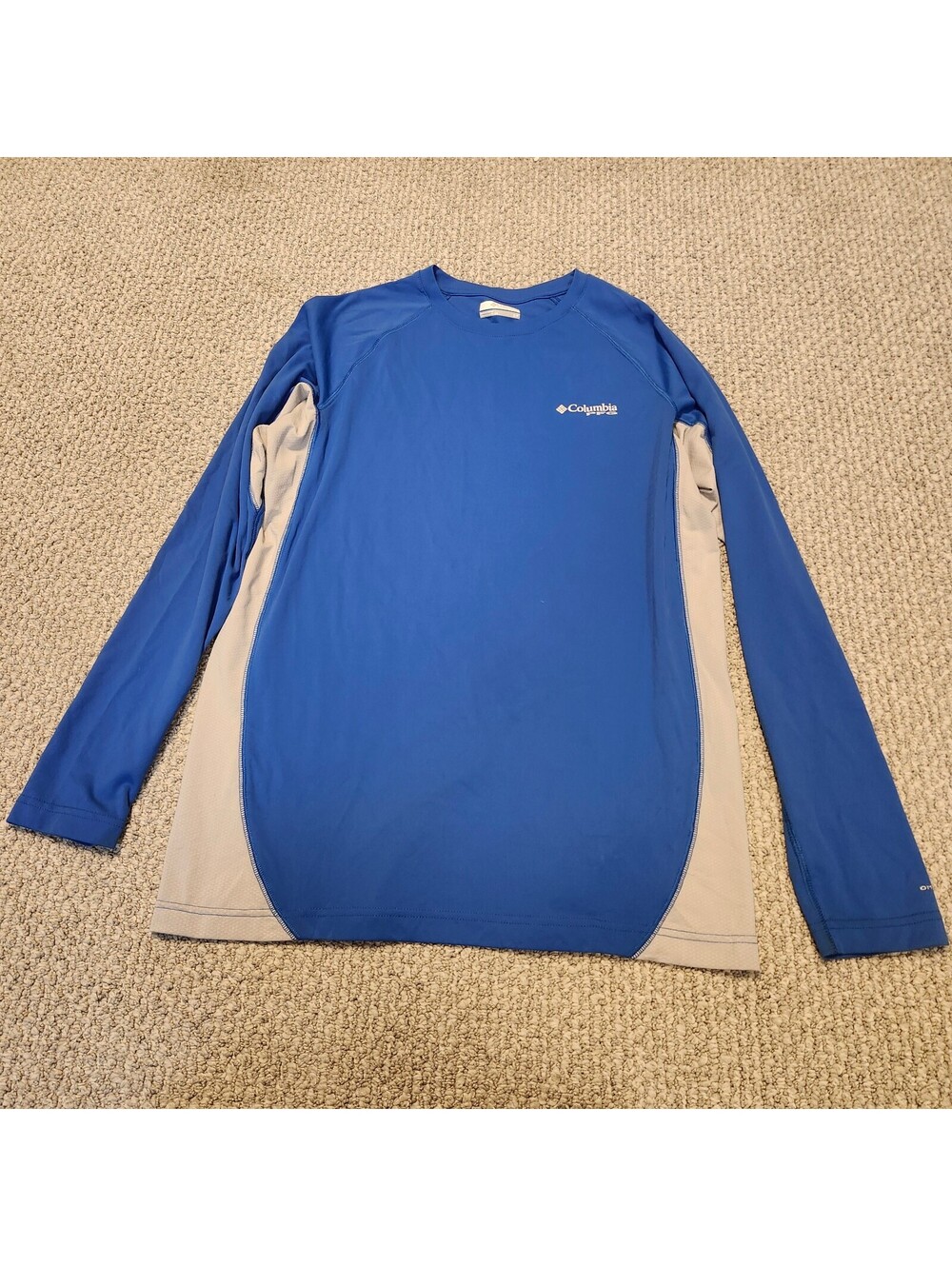 Columbia Blue Long Sleeve Performance T-Shirt Men's Size Small